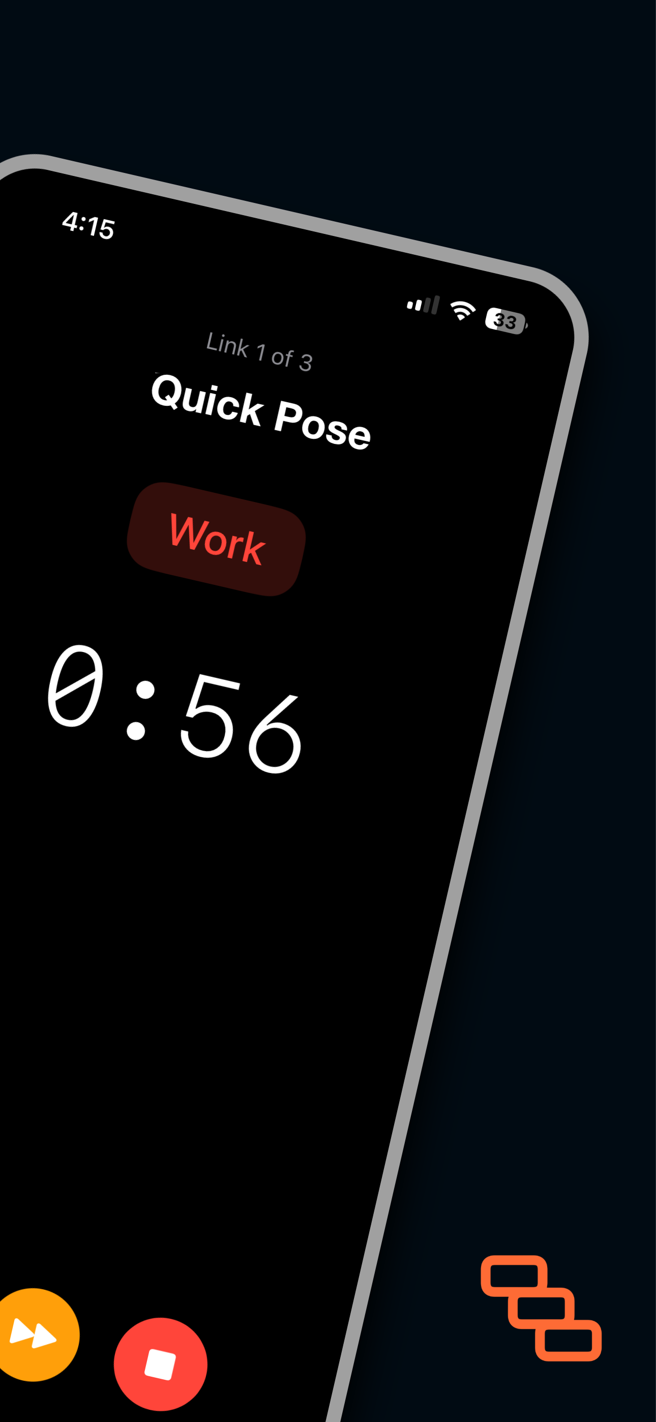 ChainFlow running a Quick Pose drawing interval with a large countdown